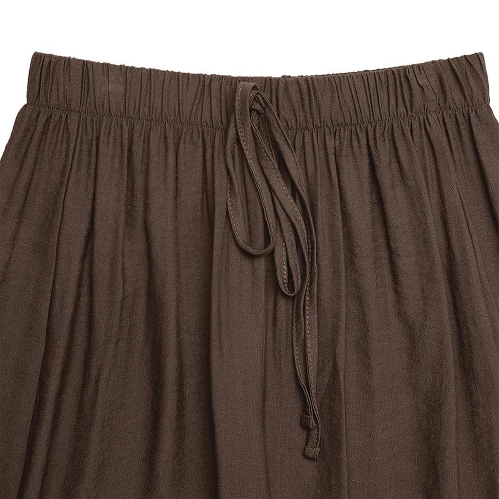 Women's Casual Loose Solid Color Elastic Waist Wide Leg Pants Straight Leg Pants