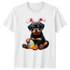 Cute Rottweiler Puppy Wearing Bunny TShirt Rottweiler Easter Gift For