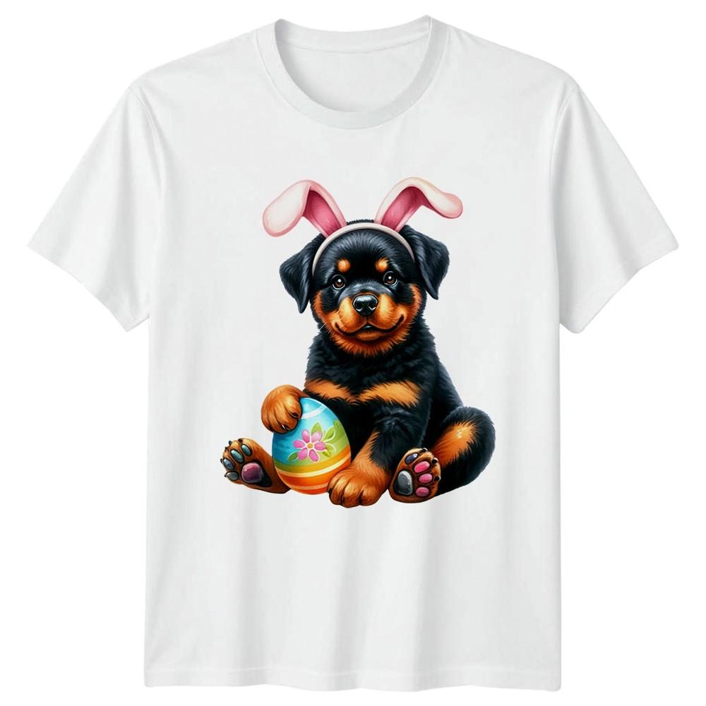 Cute Rottweiler Puppy Wearing Bunny TShirt Rottweiler Easter Gift For S