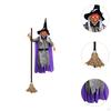 Hanging Animated Witch Halloween Decoration for Yard Parties Patio