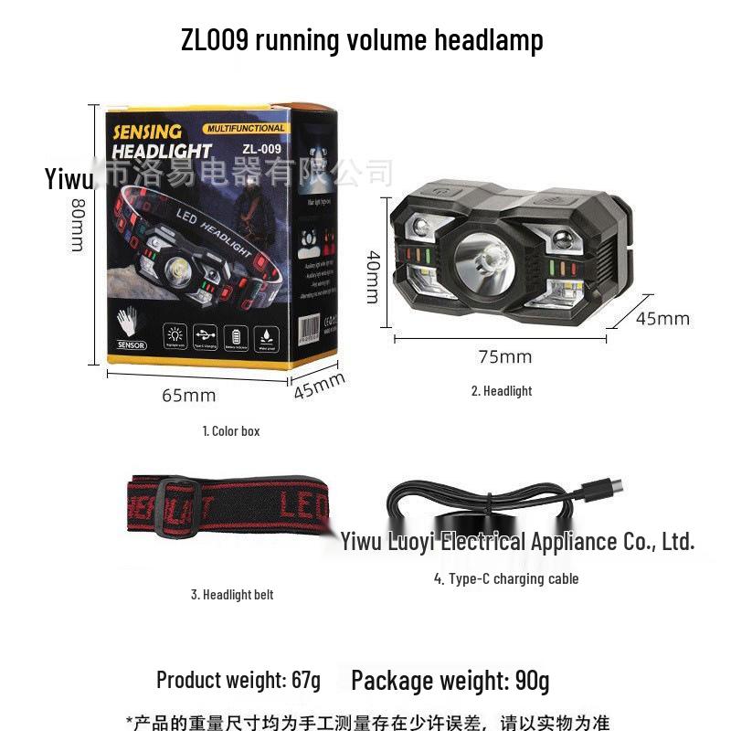 

«Портативный светодиодный налобный фонарь: Многофункциональный, легкий, долговечный для активного отдыха, работы и рыбалки.