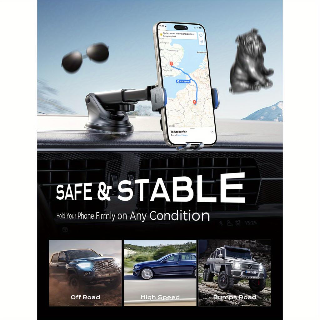 Suporte para celular automotivo 15W Carregador sem fio para carro Ligação de três eixos Braço de metal com fixação por indução automática