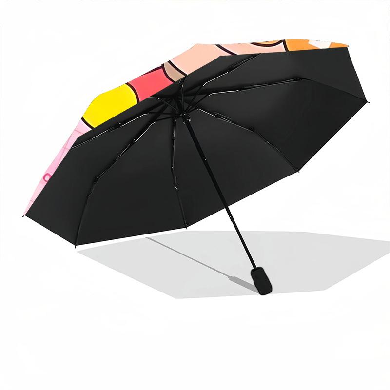 1PC Anpanman Automatic Folding Umbrella, Automatic Folding Umbrella with 8 Ribs, Convenient for Outdoor Use 026