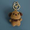 Finished Product Handwoven Dog Key Ring Animal Doll Crochet Keychains Knitted Dog Pendant  Backpack