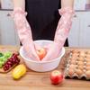 Dishwashing gloves women thickened housework kitchen durable laundry long gloves plus velvet rubber