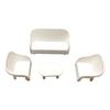 4Pcs Miniature White Wicker Tea Table And Chair Set Doll House Furniture Decor