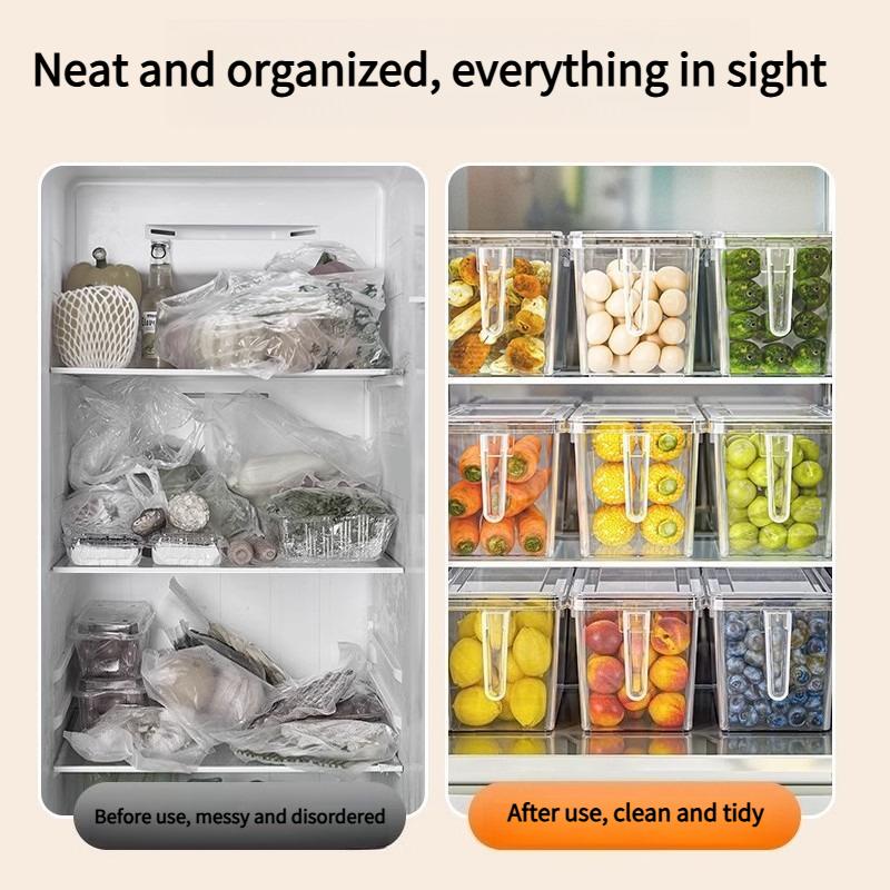 1PC Refrigerator Storage Box Food Grade Fresh-keeping Box Kitchen Vegetable Dumpling Finishing Artifact Frozen Special Egg Storage Box