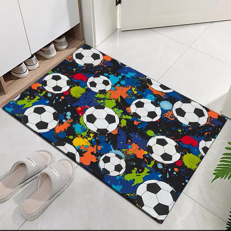 Soccer Printed Carpet, for Office Chair Living Room Bedroom Kitchen Room Decor Gifts.