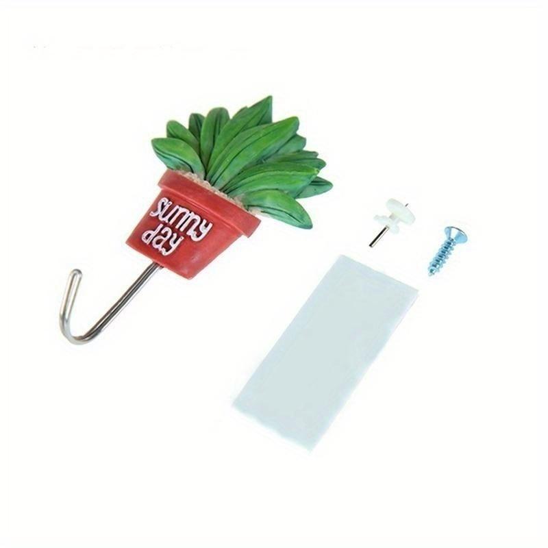 Creative Home Kitchen Hooks Succulent Shape Potted Wall Hangers Fashion Decor 2025