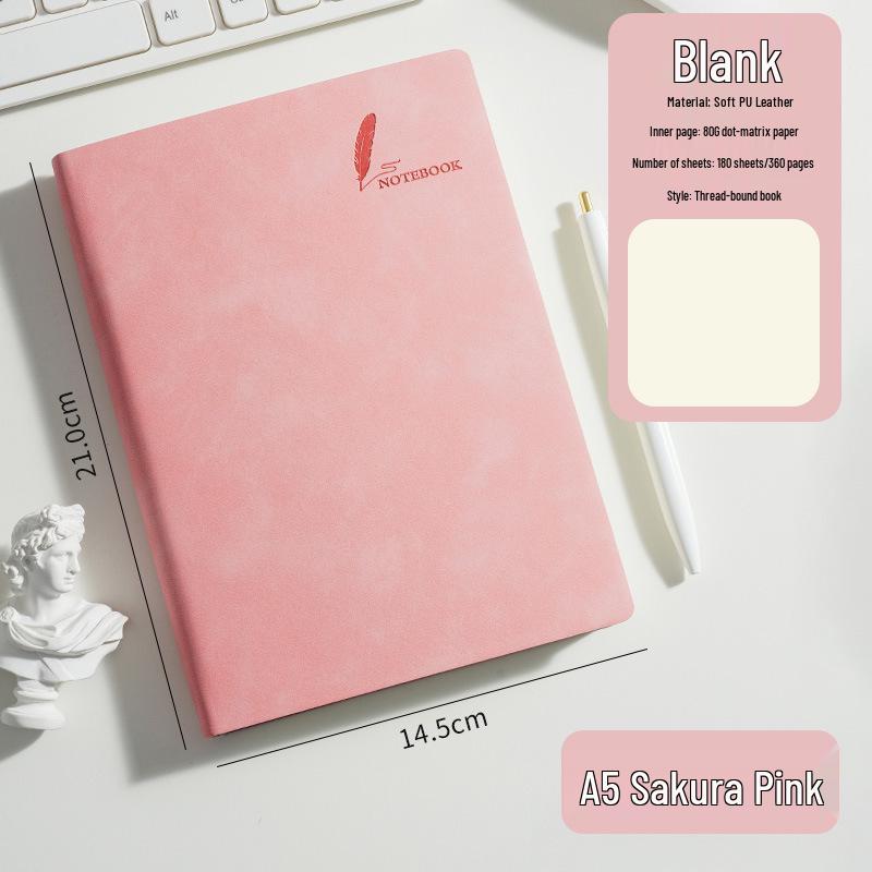 Custom Thickened B5 Large Student Notebook, Soft Leather Diary for Postgraduate Exams & Meetings