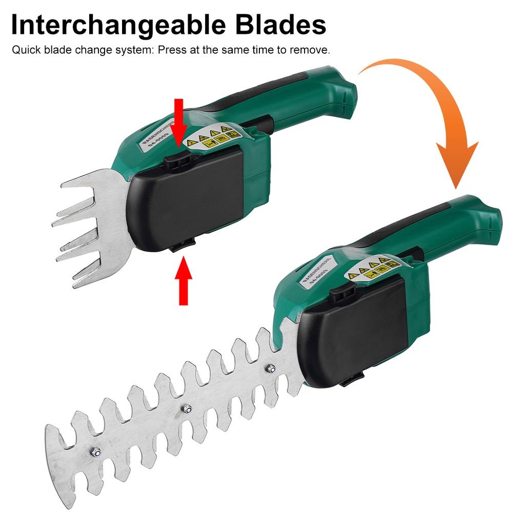 2 In 1 7.2V Electric Trimmer Grass Shears Lithium-ion Household Cordless Hedge Trimmer Rechargeable Weeding Shear