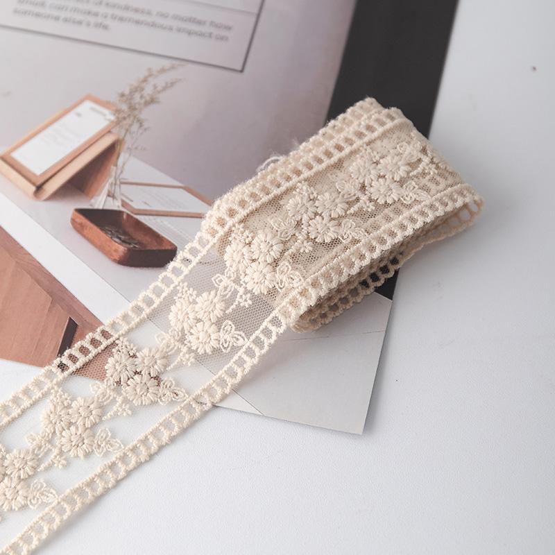 4cm Wide Lace Ribbons For Crafts Hollow Sewing Tulle Fabric For Bow Hair Diy Decorative Flower Embroidery Handmade Material 2m