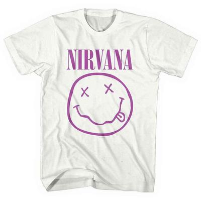 Nirvana - Maglietta Faccina Felice Viola (Maglietta)
