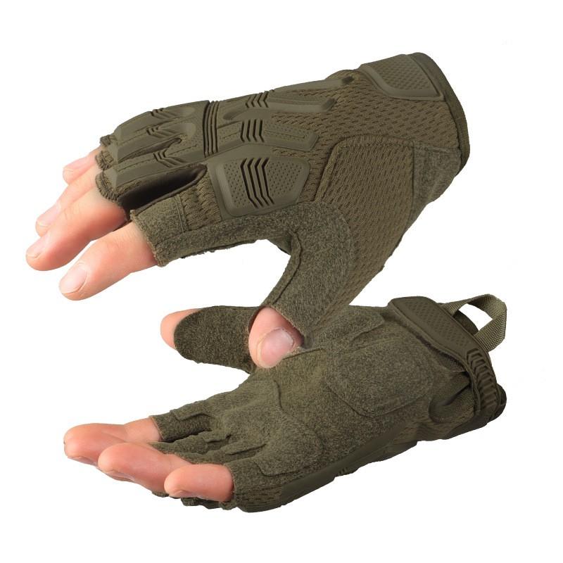 Guantes Tácticos de Medio Dedo Ciclismo Escalada Trabajo al Aire Libre Antideslizantes Grosor Medio Talla Adulto M L XL