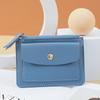 Multifunctional Leather Coin Purse Small Short Credit Card Holder Simple Zipper Short Wallet  Girls