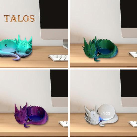 3D Printed Dragon Speaker Stand Lying Dragon Smart Speaker Base Cartoon Dragon Loudspeaker Base Home Office Desktop Decoration