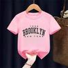 T Shirt Los Angeles Number 91 Brooklyn Graphic Round Neck Kids Tshirt Casual Girls Top