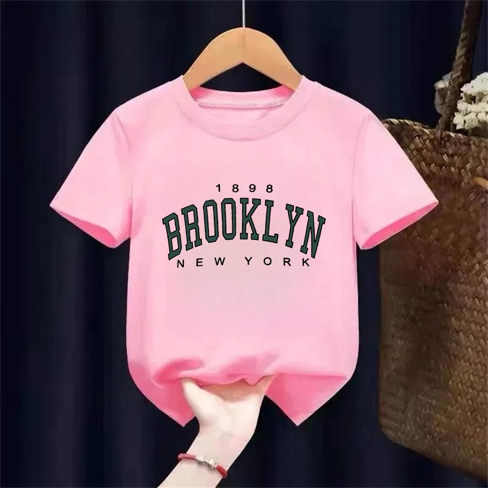 T Shirt Los Angeles Number 91 Brooklyn Graphic Round Neck Kids Tshirt Casual Girls Top