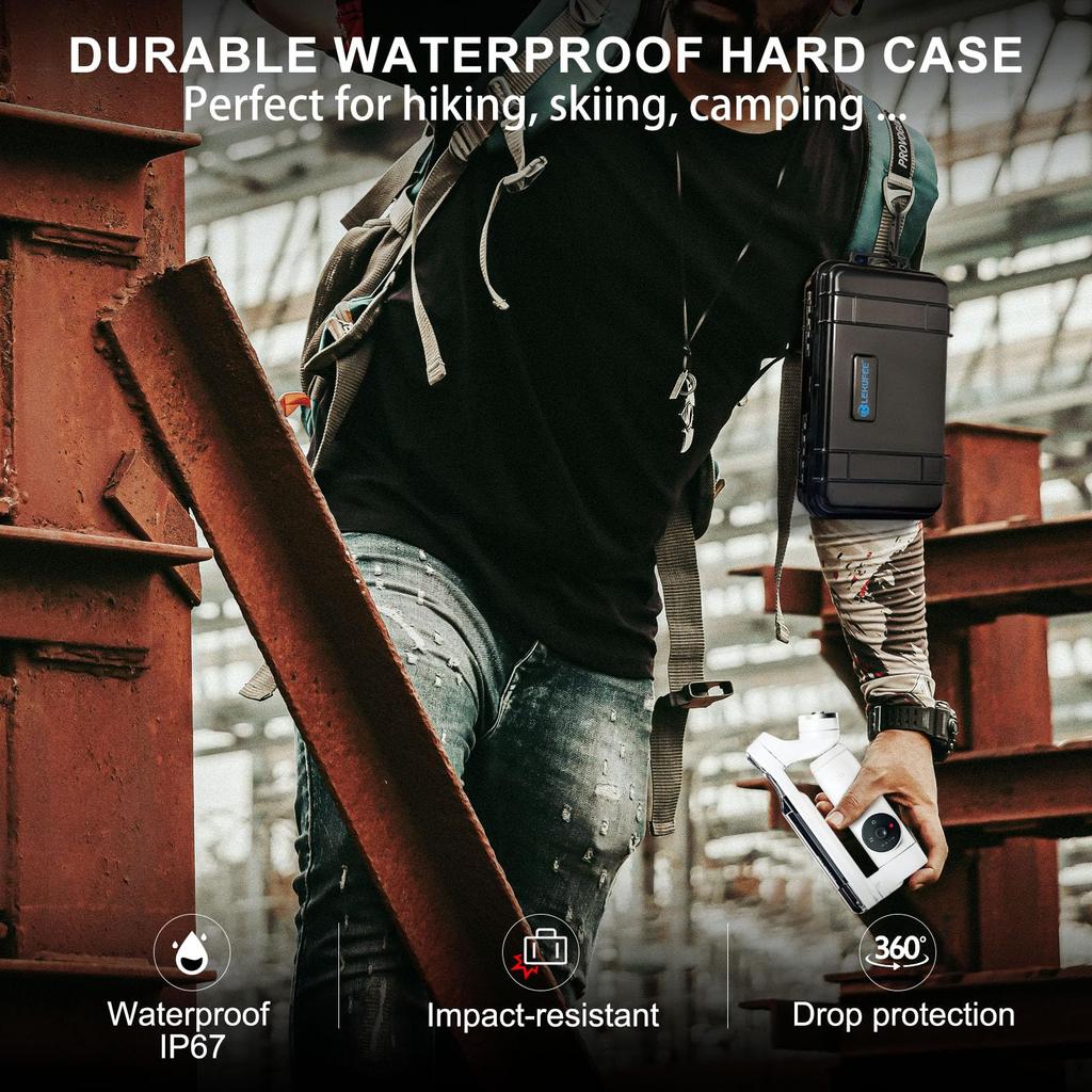 Lekufee Portable Waterproof Hard Case Insta360 Flow Pro Compatible with Flow 2 Insta360 Flow Creator Kit Compatible with Smartphone Gimbal and Compact