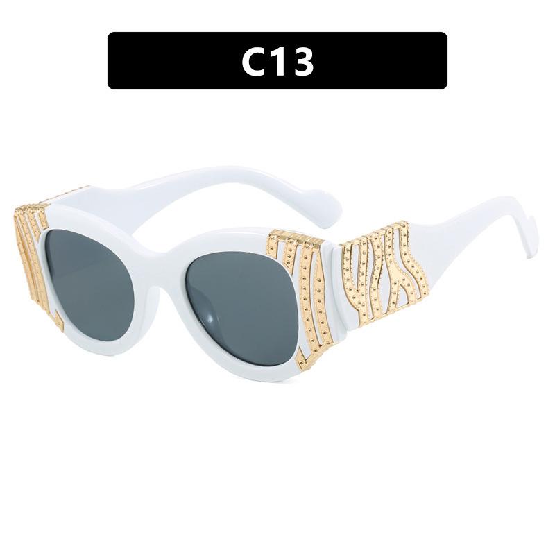 Personalized Heavy Metal Decorative Flat Mirror Anti-Blue Women'S Glasses Frame Catwalk Versatile Gorgeous Glasses Frame