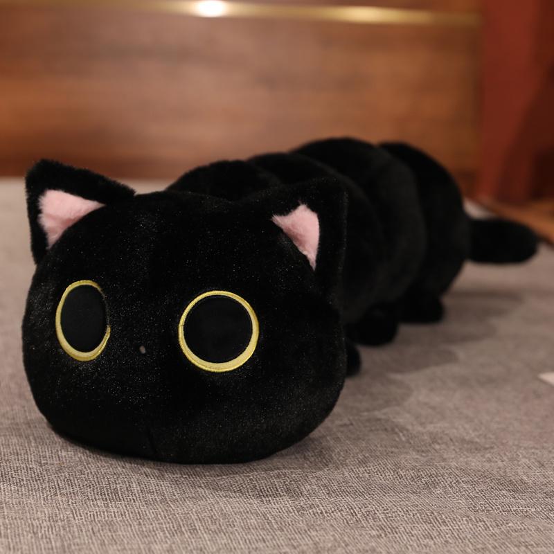 Giant Cute Soft Cat Plush Sleep Long Pillow Cushion Kawaii Black Cat Soft Plush Toys Gift