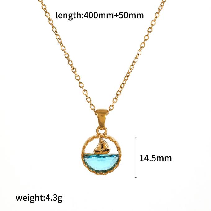 Ocean Style Pendant, Stainless Steel Necklace, Niche Design, Dolphin Shell Pendant, Collarbone Chain 1