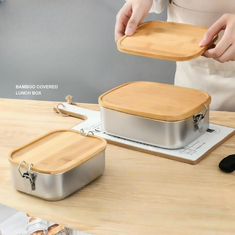 Nerezové obědové boxy 304 Uzavíratelné nádoby Přenosný box na sushi Bento Kempingové nádobí Nepropustný nosič na jídlo