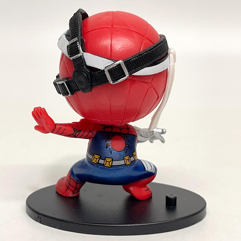 3 Spider-Man Figurines Cute Q-version Spider-Man Bobblehead Doll Toy Ornament Desktop Decoration Gift Suitable for Marvel Fans Action & Toy Figures