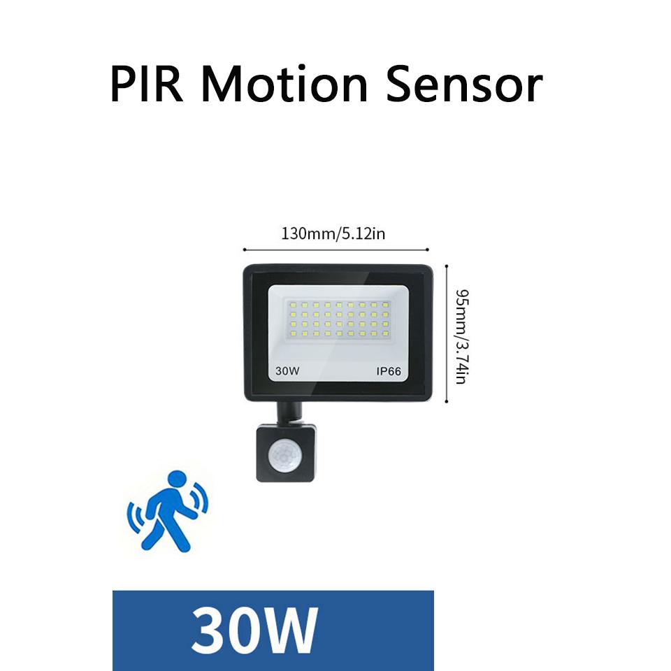LED Floodlight Motion Sensor AC220V AC110V 10W-300W Waterproof Outdoor Projector Exterior Spotlight Outdoor lamp  Wall Reflector