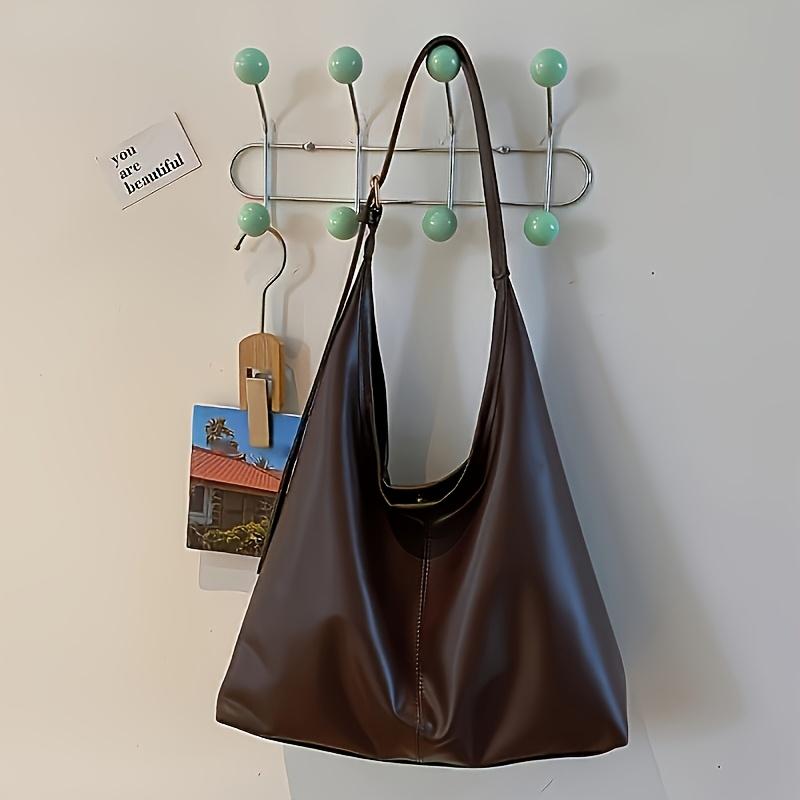 Women's Fashion PU Leather Large Capacity Tote Bag - Versatile Simple Shoulder Bag for Commuting & Banquets