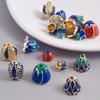 10pcs/Lot Vintage Enamel Flower Bead Cap Accessories For Jewelry Making Supplies Bohemia End Caps Handmade Connectors Materials