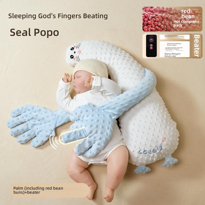 

Успокаивающая ладонь для младенца, объятия, сон, похлопывание, комфортный артефакт, подушка-плюш для успокоения младенца от испуга, похлопывание по попе Sleeping Little Sea Lion