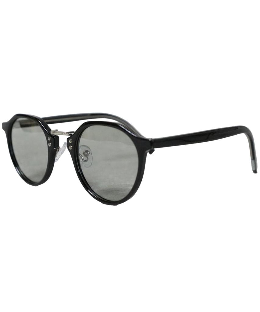 Crown Panto Sunglasses for Men and Fashion Comes with Green F (Eight) Women, Photochromic, Polarized, Glasses, Case, Black/Light