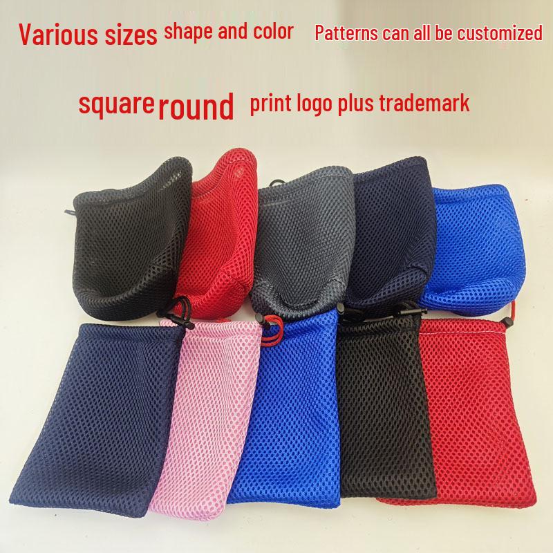 Mesh Drawstring Bag with Spring Buckle - Ideal for Sunglasses, Mobile Phones, and More. Versatile Grid Storage for Everyday Essentials.