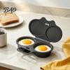 Cuiseur d'œufs au micro-ondes Double cavité Pochoir avec couvercle et poignée, Plastique de qualité alimentaire Outil facile pour le petit-déjeuner Cuiseur vapeur, Cuisson sans huile Non déformable Réutilisable