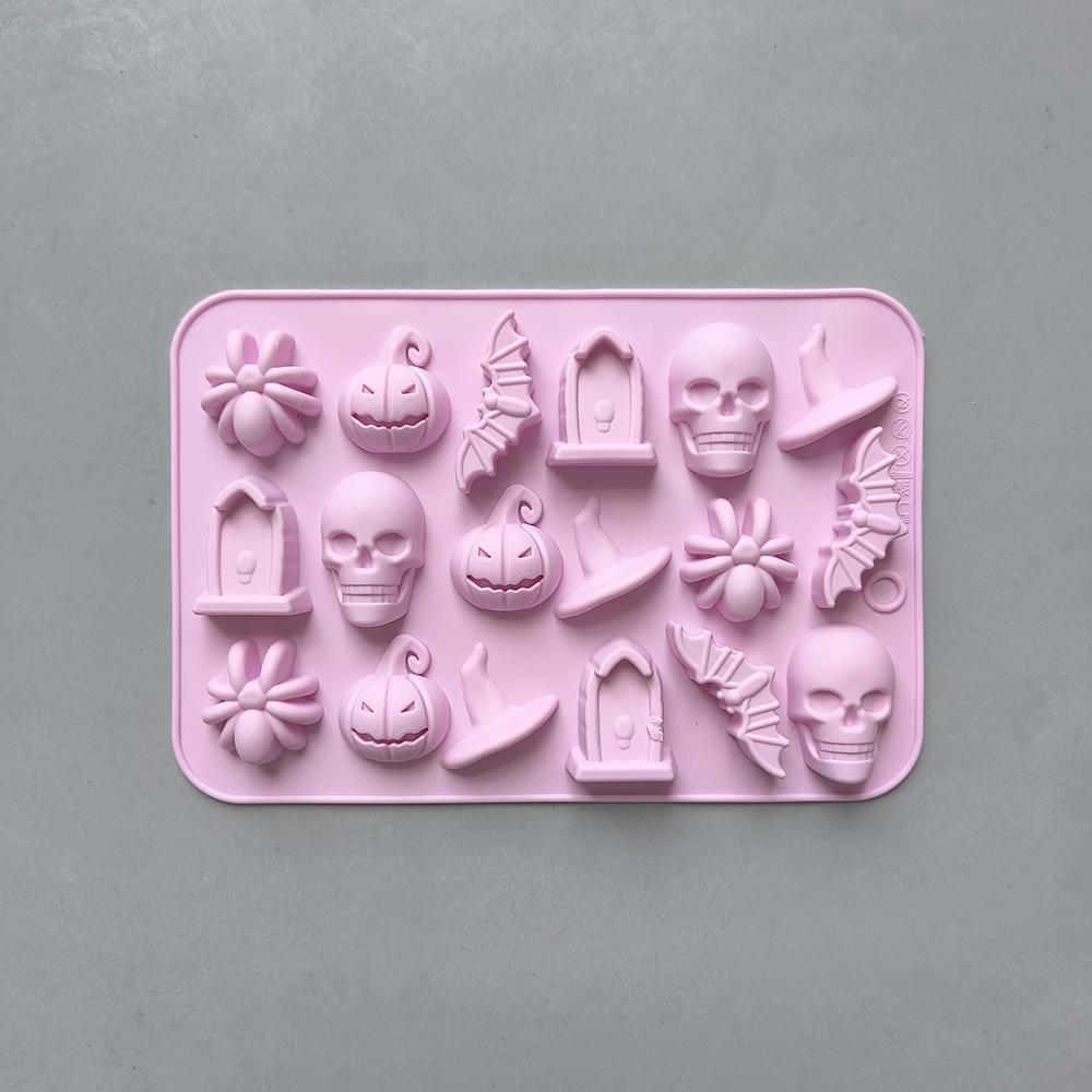 

1/3 шт. 18 полостей Хэллоуин силиконовые формы призрак тыква летучая мышь череп ведьма шляпа для Хэллоуина шоколадные конфеты форма для выпечки