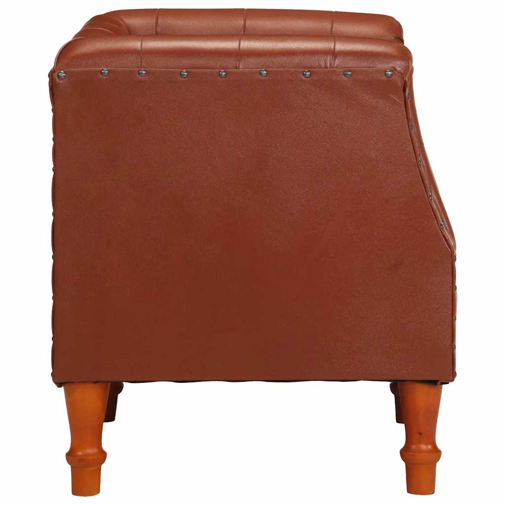 Armchair in Brown Genuine Leather