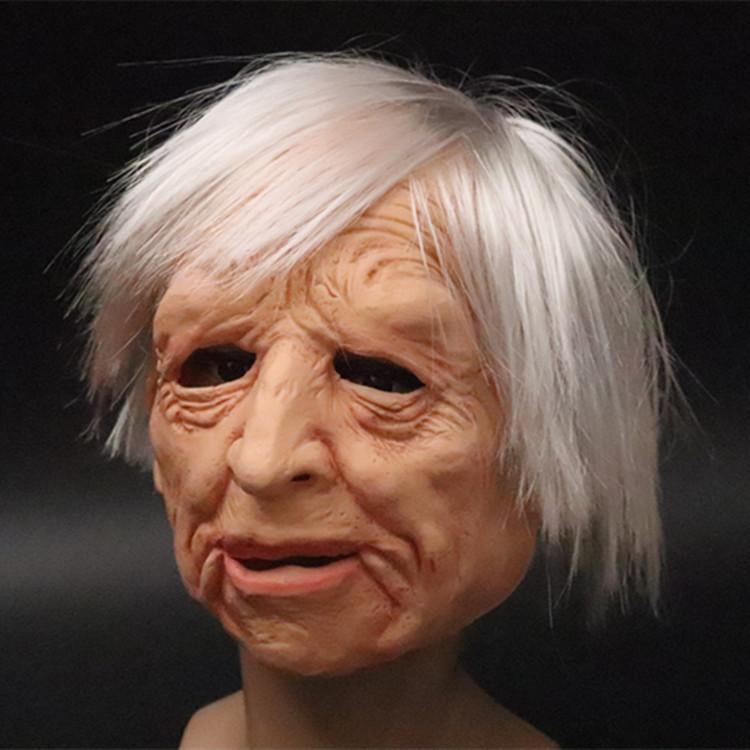 Weißbärtige alte Mann Maske, Weihnachtsmann Maske, Kopfbedeckung, neue Halloween kahle alte Mann Maske, Perückenmaske
