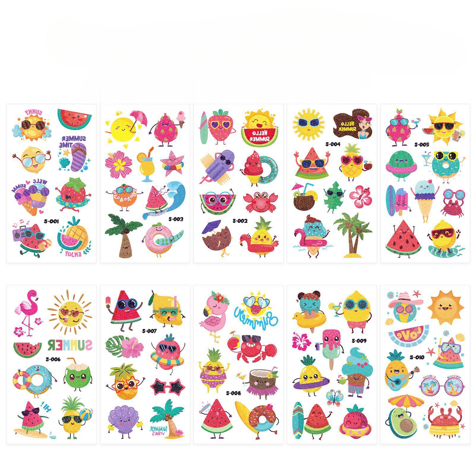 

Водостойкая тату-наклейка Алоха Лето Фламинго, Детская летняя пляжная вечеринка, Наклейка на лицо opp Packaging