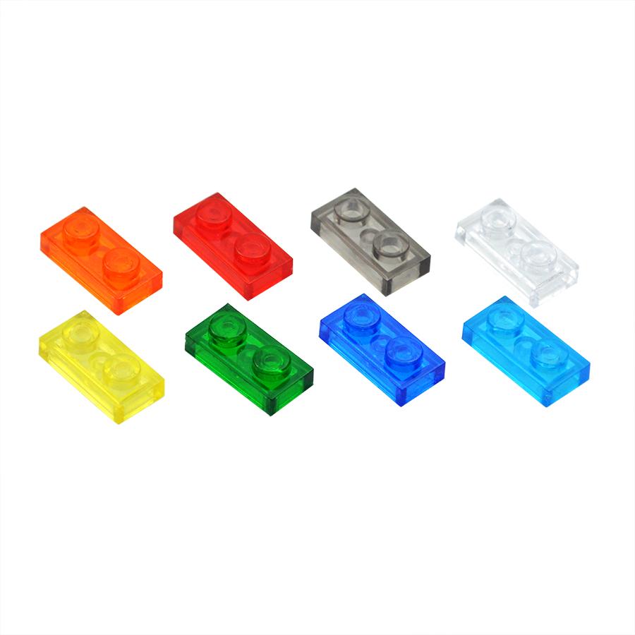 145Pcs DIY Thin Building Blocks Transparent Bricks 1x2 Dots Educational Creative Size Figures Kid Toys Compatible With 3023