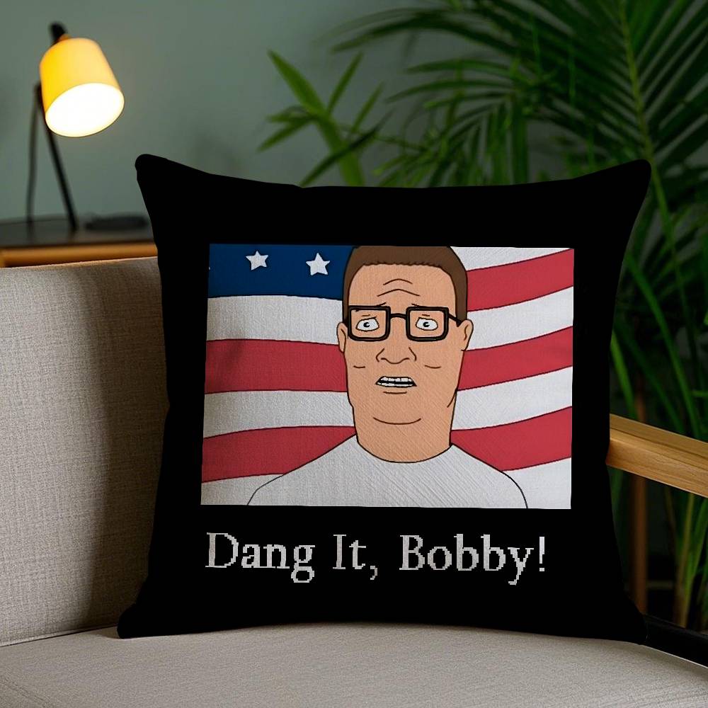 K-King Of The H-Hill Pillow Case Office Sofa Dorm Chair Back Short Plush Double-Sided Printing Home Cushion Cover