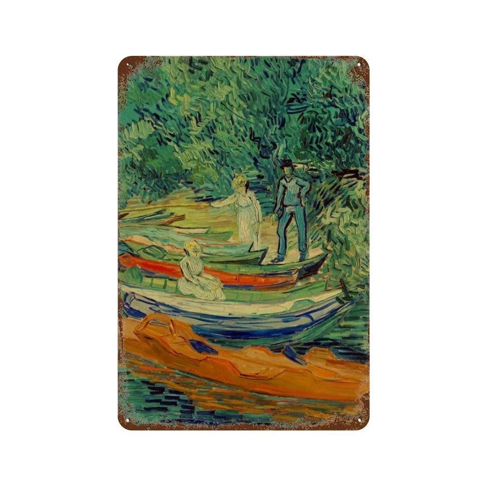 Affiche de Collection de Peintures à l'Huile Célèbres Vintage Décorative Van Gogh Plaque Métallique en Étain Pour Atelier Pièce de Maison Décoration Murale Artistique