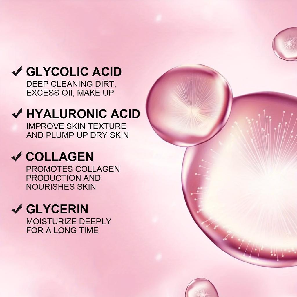 Collagen and Glycolic Acid Facial Scrub Deep Cleanses and Soothes Facial Skin, Cleansing and Nourishing Skin Care