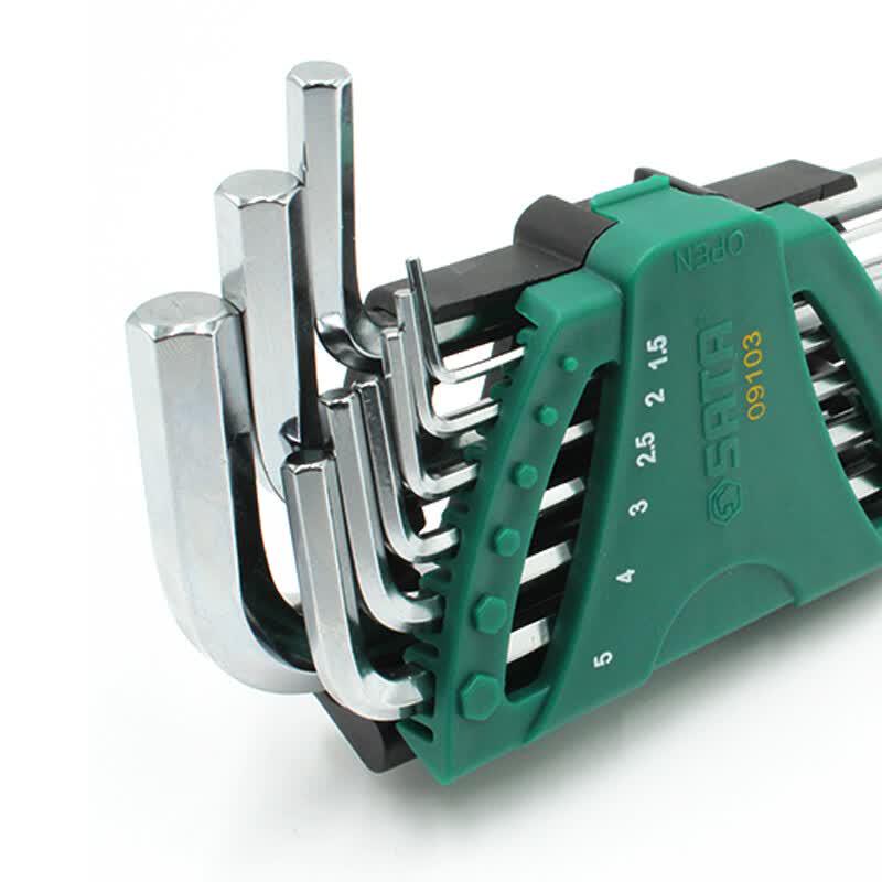 SATA 9-Piece Metric Extra Long Hex Key Wrench Set