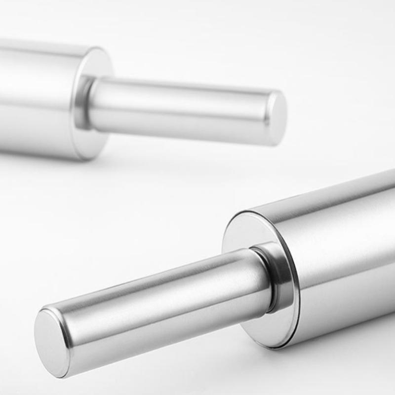 Stainless Steel Baking Roller Nonstick Ergonomic Handle Rolling Pin Practical Kitchen Tool For Bread And Dumplings