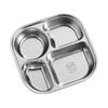 Wuhe Stainless Steel Divided Lunch Plate for Kids with Lid and Spoon