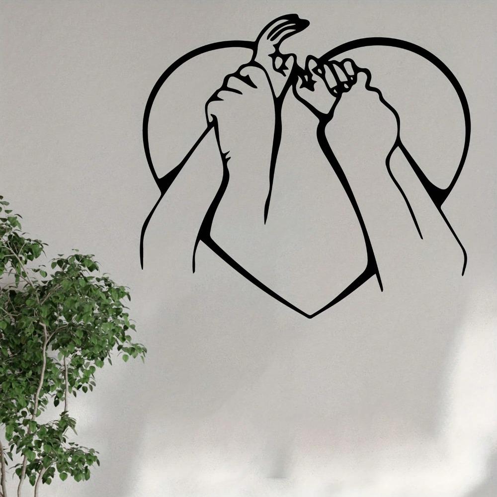 Metal Couple Hand in Hand Wall Art Romantic Powder Coated Decor for Wedding Valentine Bedroom Garden