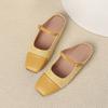 Mode Damen Französische Retro Slipper Flache Halbschuhe Sommer Neue Mode Farbblock Quadratische Zehen Schnallenschäfte Zehenumschließende Slipper 44