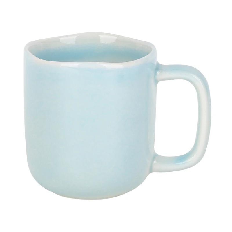 Shunxiang Ceramic Coffee Mugs with Handle Ceramic Glaze Solid Color Mug Irregular Cup Mouth Home Breakfast Oat Water Cup Gifts