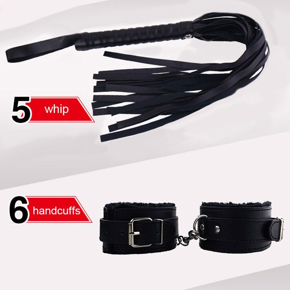Role-playing 10 PCs BDSM Adult Sex Plush Cuff Lace Up Drawstring Sexy Bedding Strap Couple Sex Toy Set Popular